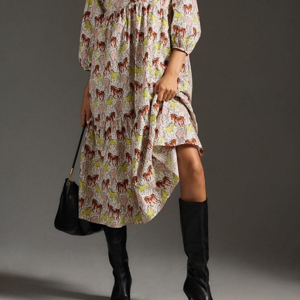 The Bettina Tiered Shirt Dress by Maeve
